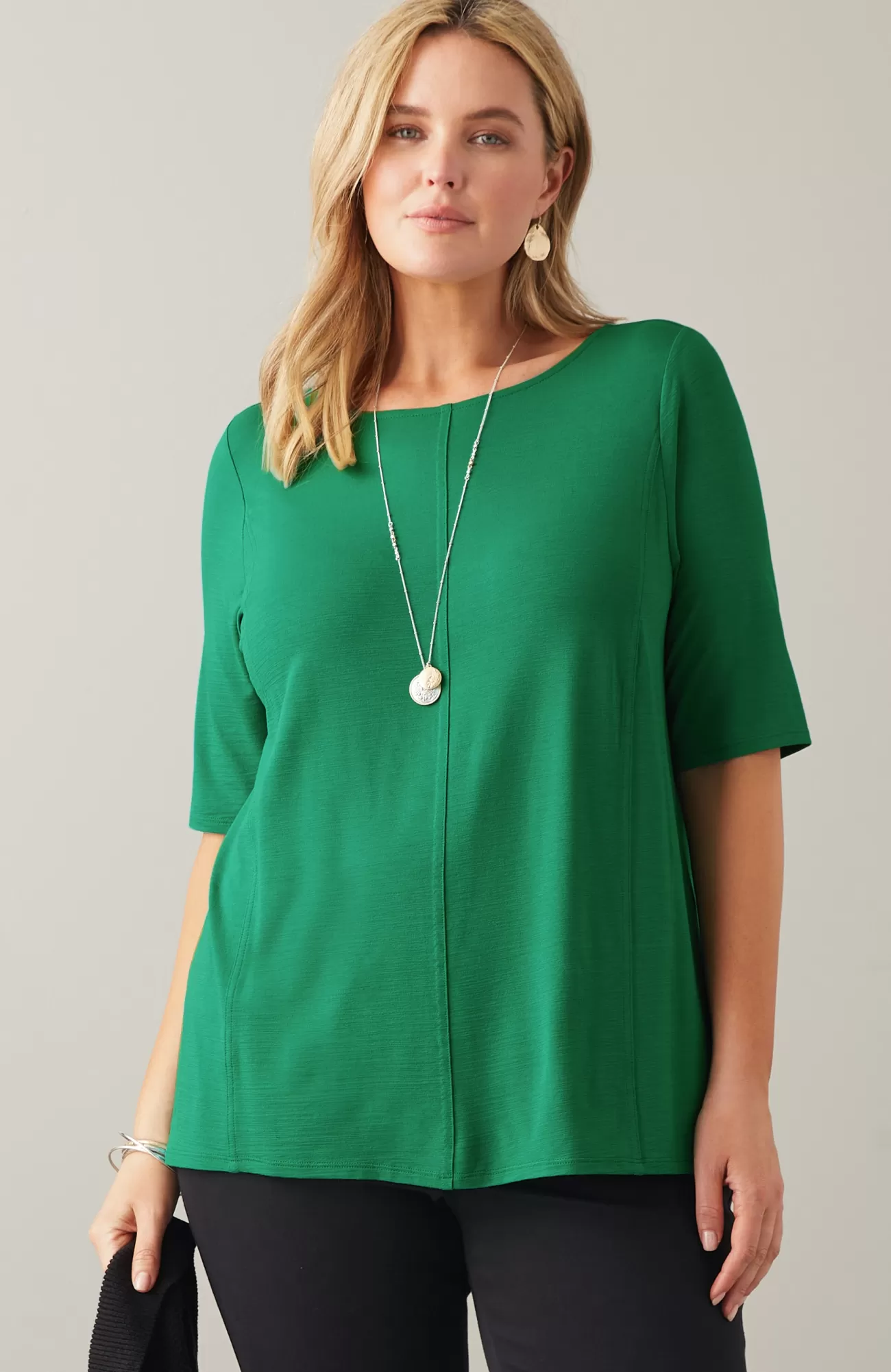 J.Jill Wearever Slub-Knit Elliptical-Hem Top Best Sale