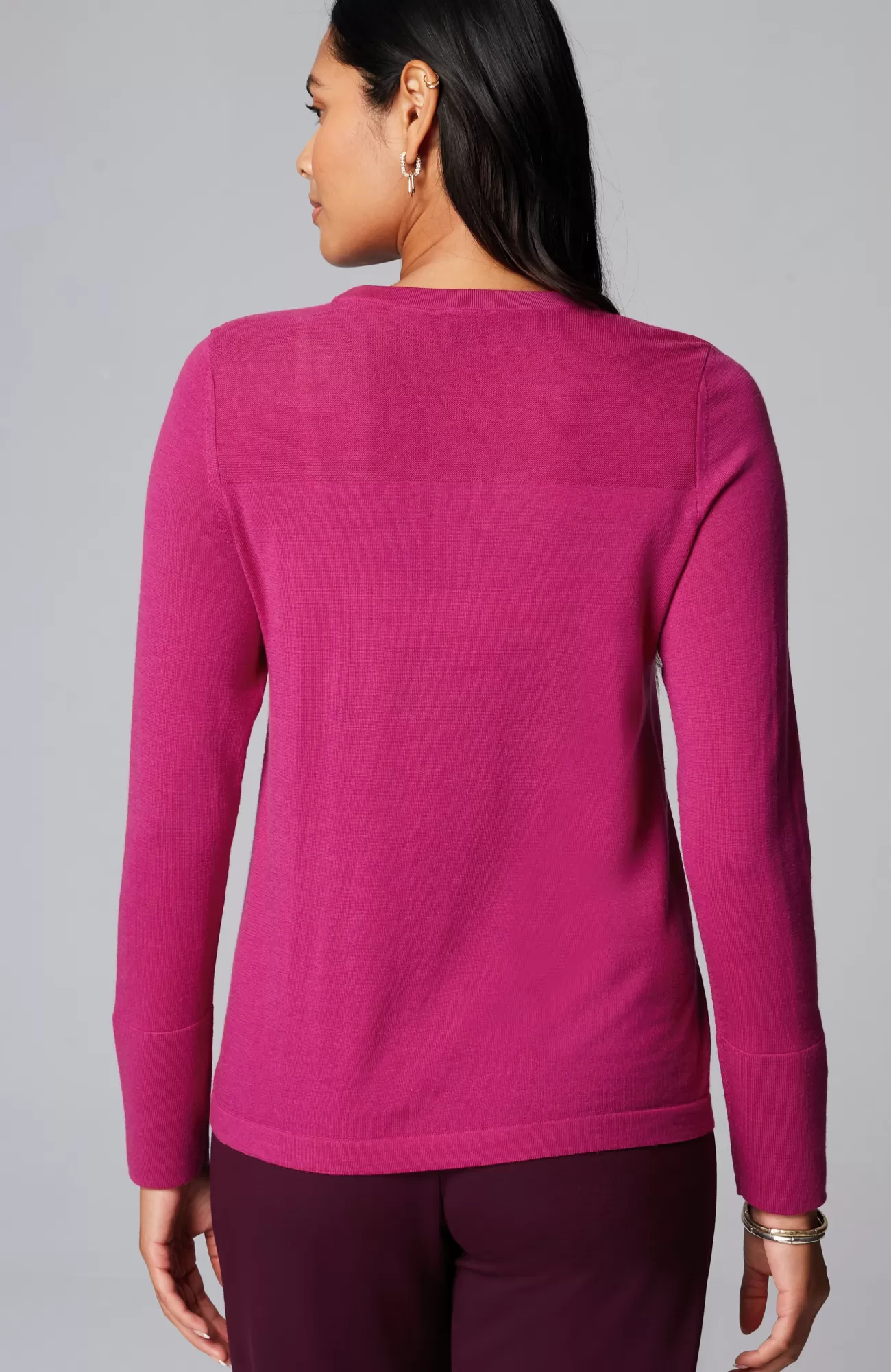 J.Jill Wearever Textured-Yoke Merino Sweater Cheap