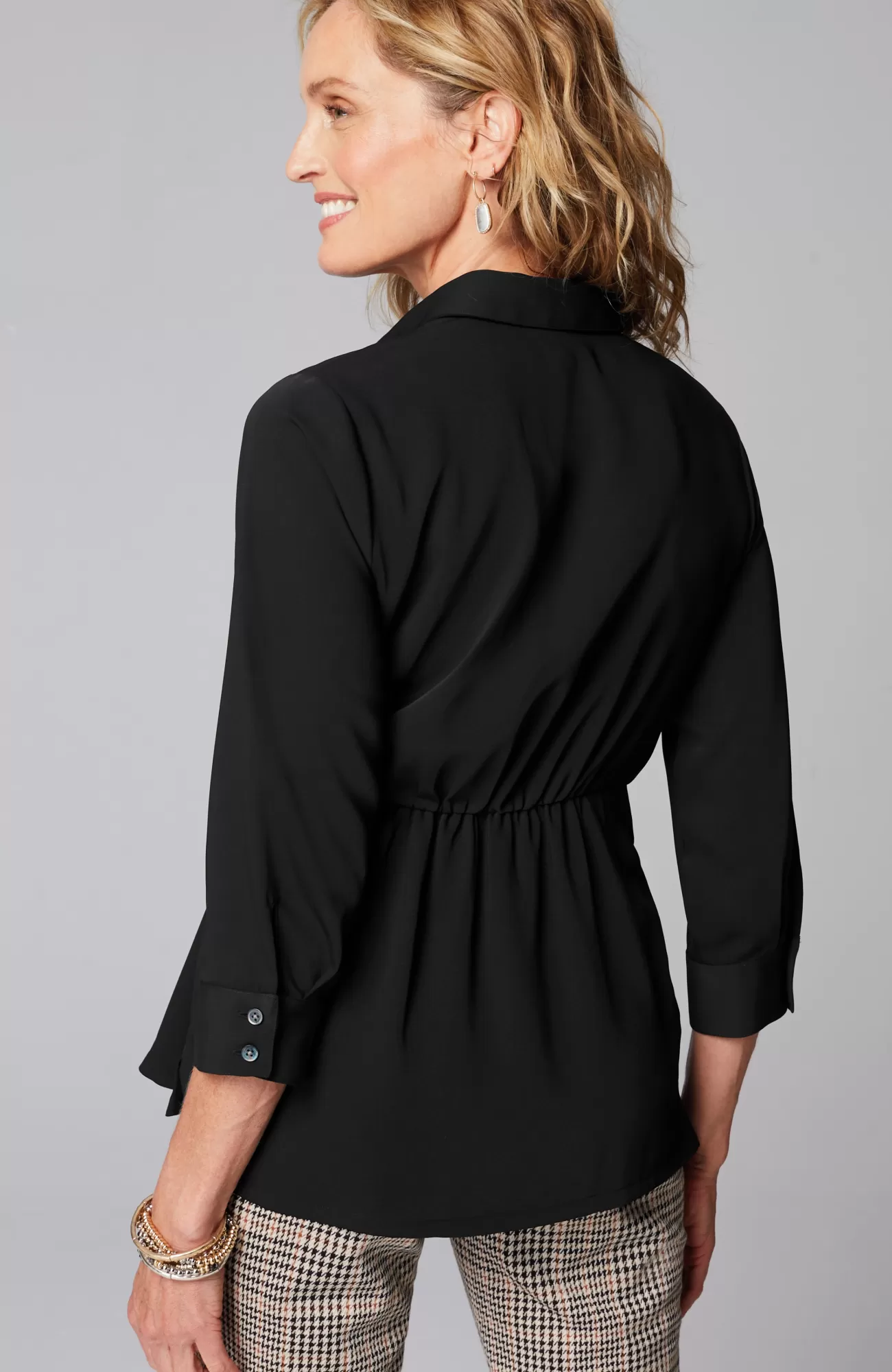 J.Jill Wearever Tie-Front Shirt Black Shop