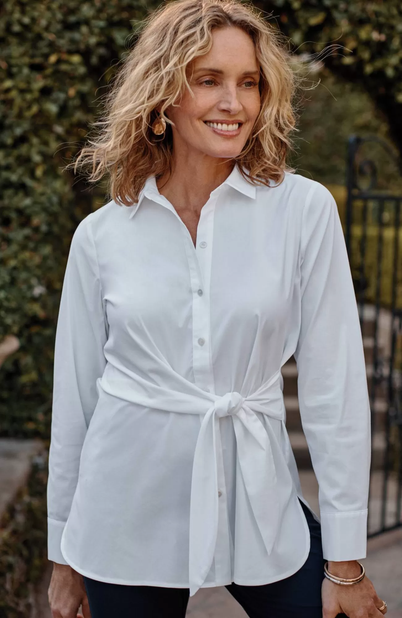 J.Jill Wearever Tie-Front Top White Best Sale