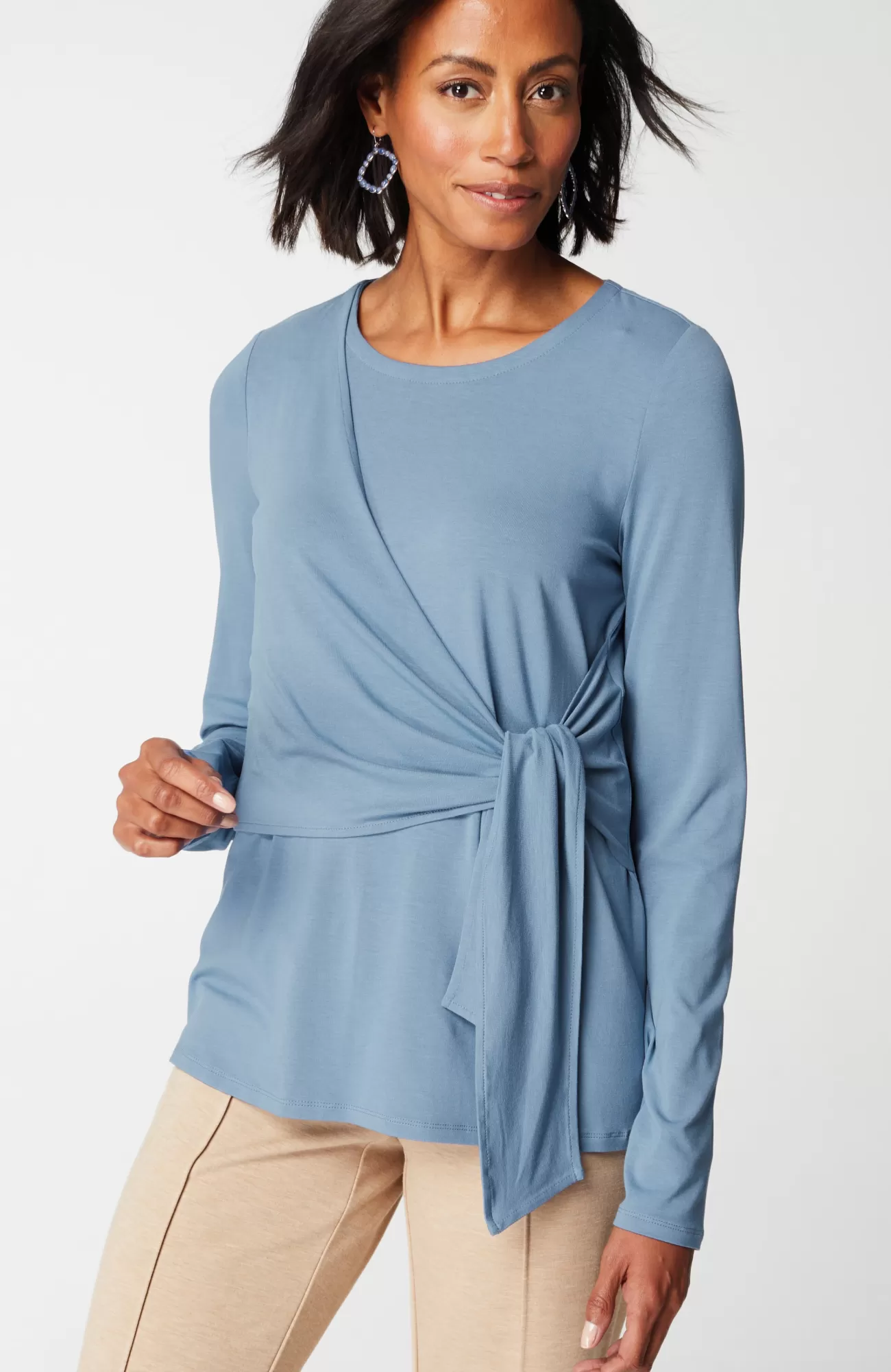 J.Jill Wearever Tie-Waist Top Moonlit Sky Cheap