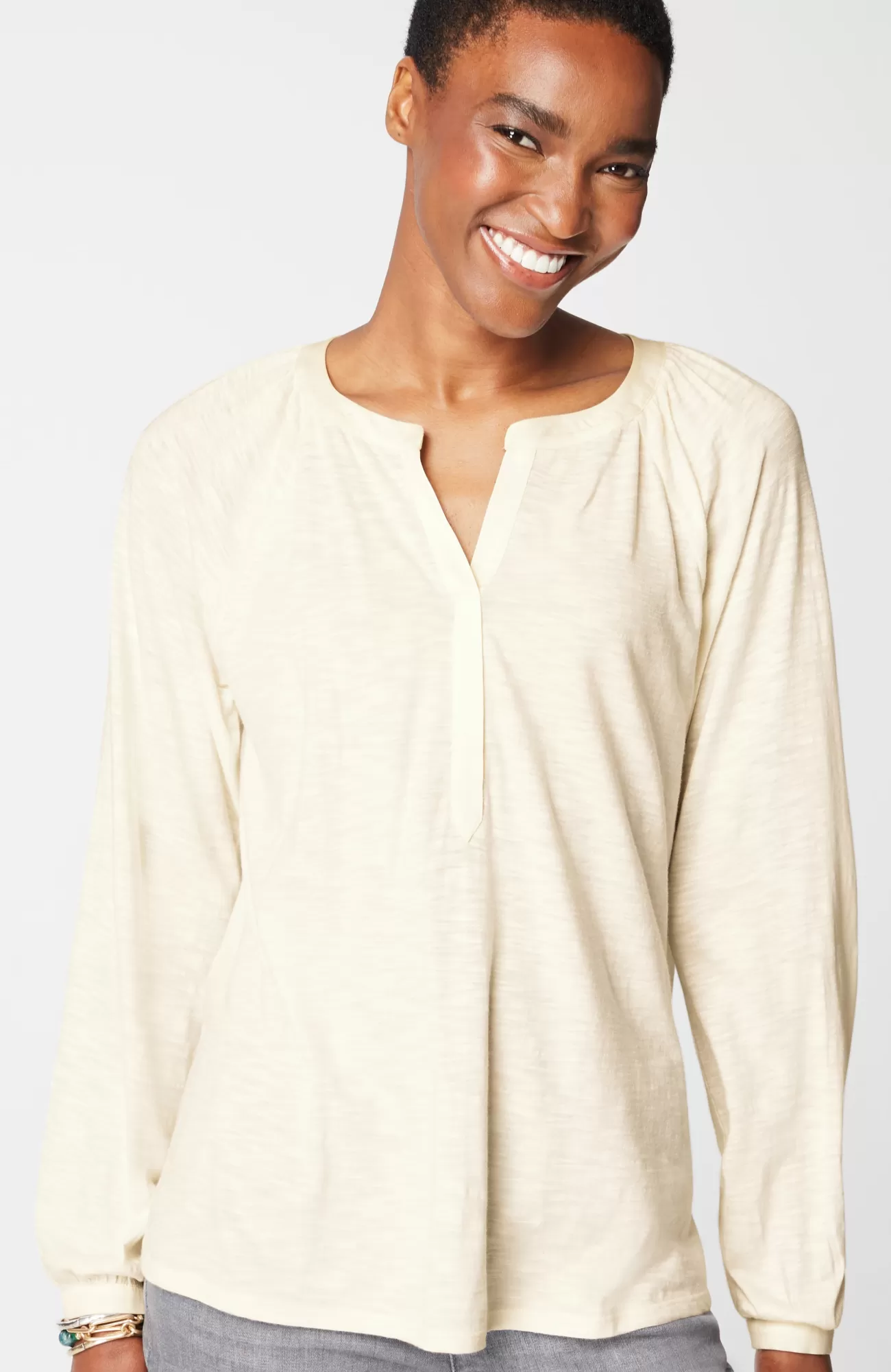 J.Jill Woven-Trimmed Knit Top Outlet